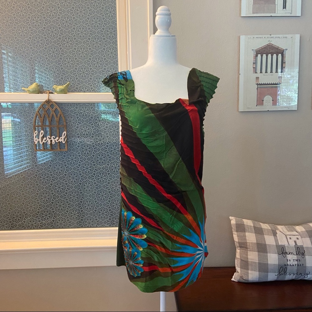 NWT Desigual colorful sleeveless tunic top XL